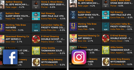 social media beer list